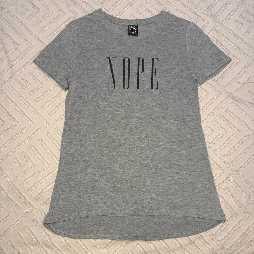 NOPE Gray Modern Lux Graphic Tee | S
